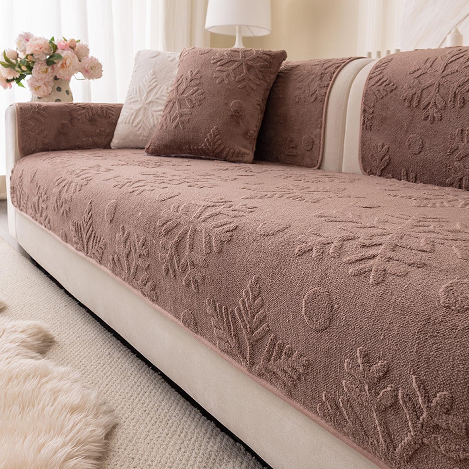 Housse de canapé en velours de coton doux Dark Curry 110 x 240cm