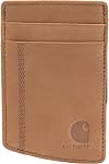 Carhartt Men's Full Grain Saddle Leather Wallets, RFID Blocking Bifold, Trifold, and Front Pocket Options Wallet