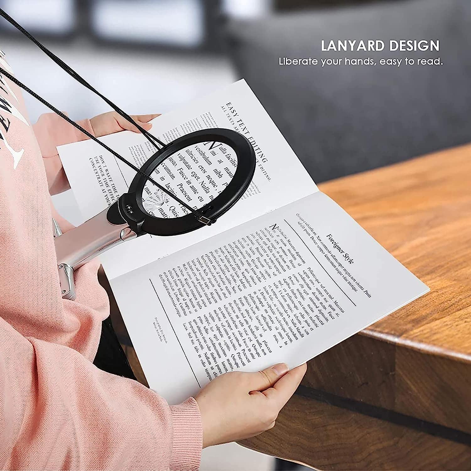 Lenti d'Ingrandimento, Collo Libero e Lente d'Ingrandimento da scrivania Illuminate a LED con Supporto Leggero, per Leggere Ricami, Hobby, Riparazione di gioiel