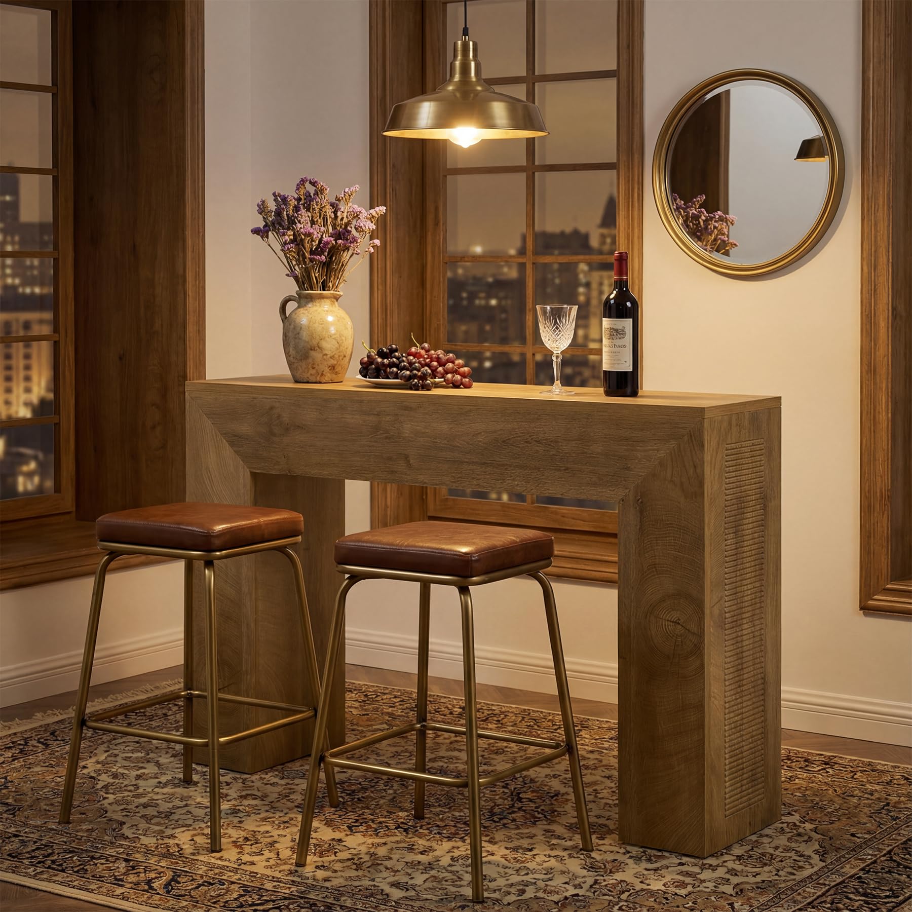 Tribesigns Konsolentisch 110 cm, Schmaler Rechteckiger Sofatisch Hinter Sofa, Landhaus Flurtisch Für Eingang Flur Und Wohnzimmer, Rustikales Braun