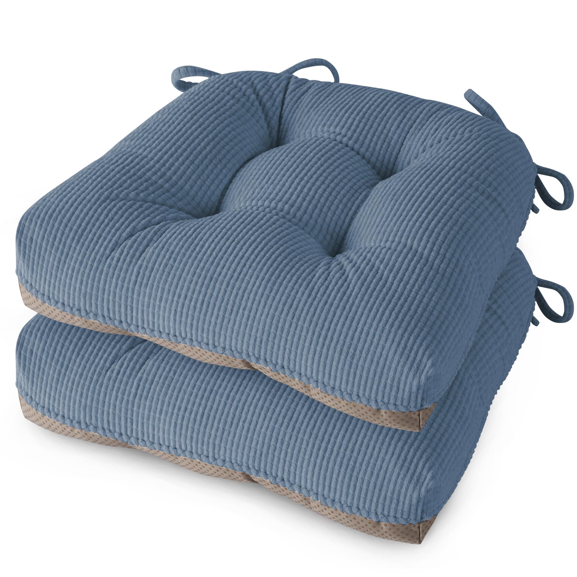 MineCozy Seat Cushions for Dining Chairs Set of 2, 46X42X8cm, Light Blue