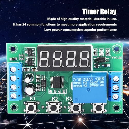 Miniatura 2 de Relé de temporizador digital de 0,1 segundos a 999 min ONOff 24 funciones comunes Pantalla LED Multifunción Interruptor de control de automatización
