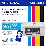 Brother INKvestment 1365 Wireless Color Inkjet All-in-One Printer with Automatic Duplex Printing and 1.8” Color Display | Includes Refresh Subscription Trial(1) (MFC-J1365DW) | Wireless Inkvestment Aio, Auto Duplex, 1.8 Color Display, 150-Sheet Tray,