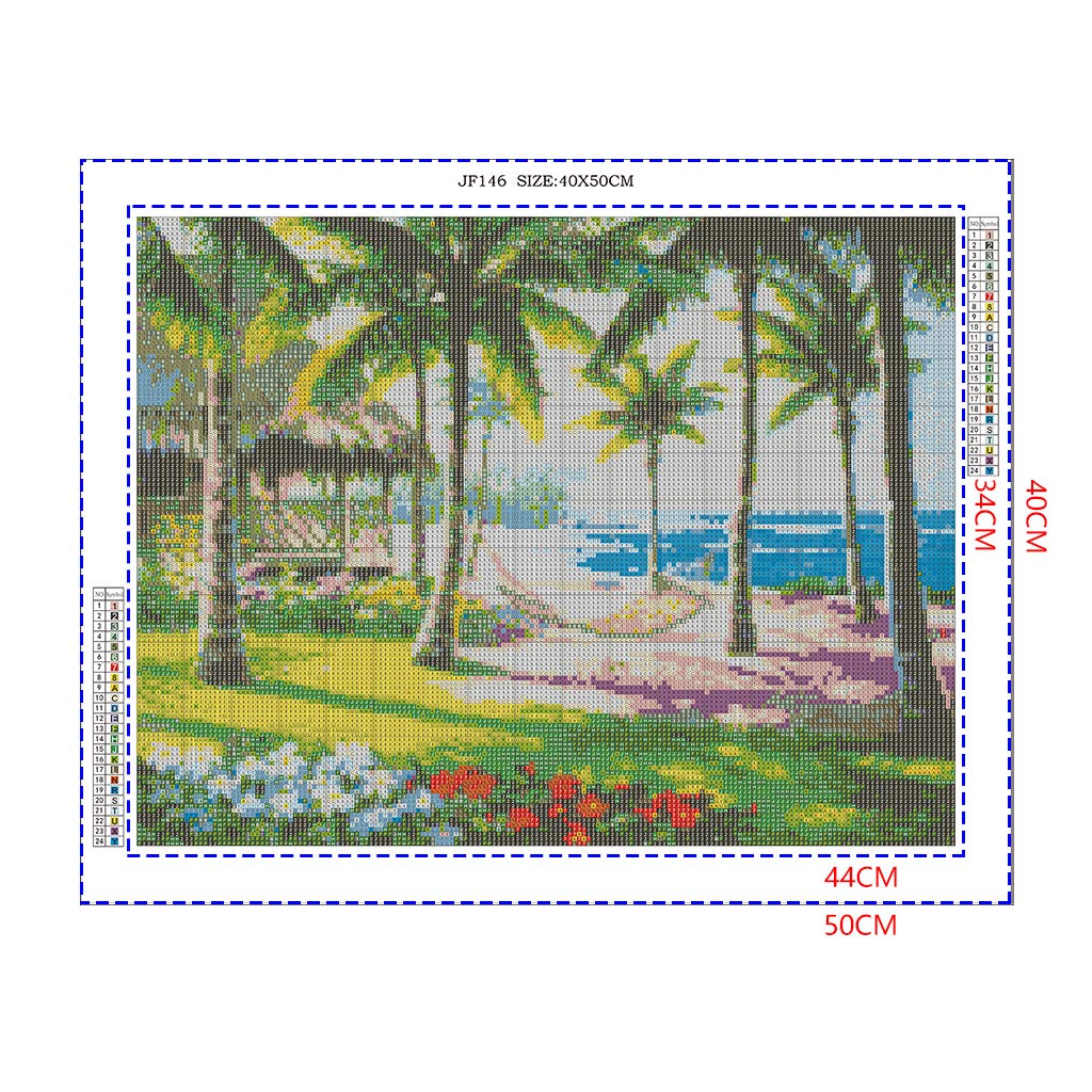 40 x 50 cm) DIY Square Diamond Painting Full Drill Pittura Diamante Quadrato 5D Completo con Diamantini Quadrati Albero di Cocco 5D Puzzle con Strass Dipingere con i Numeri kit Artistico