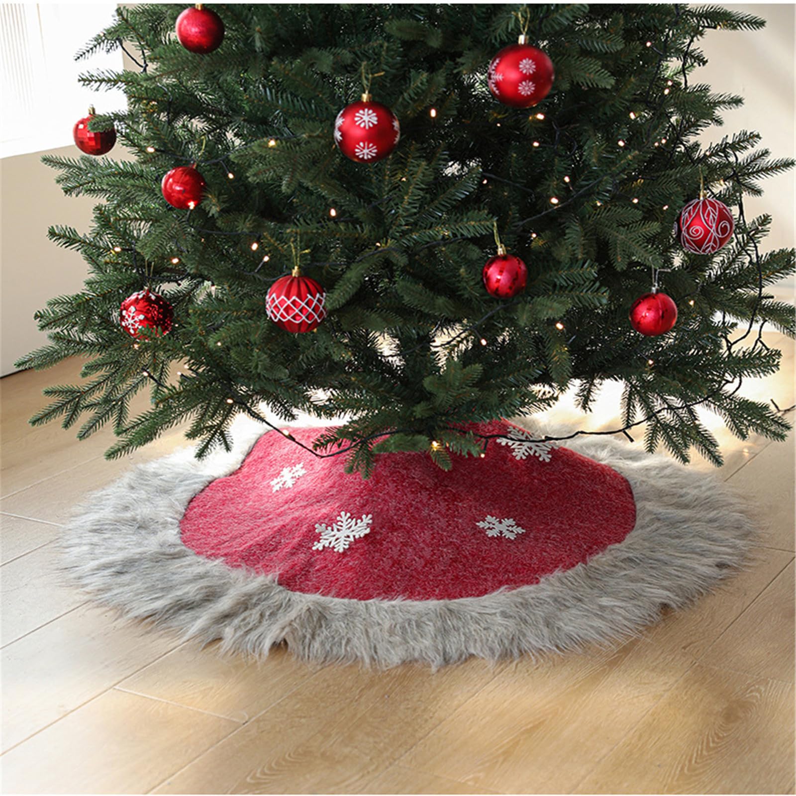 Jupe d ' Arbre de noël en Tissu Luxueux, Jupe de Pied d ' Arbre pour Festival de noël, Accessoires d ' amélioration de l ' Environnement