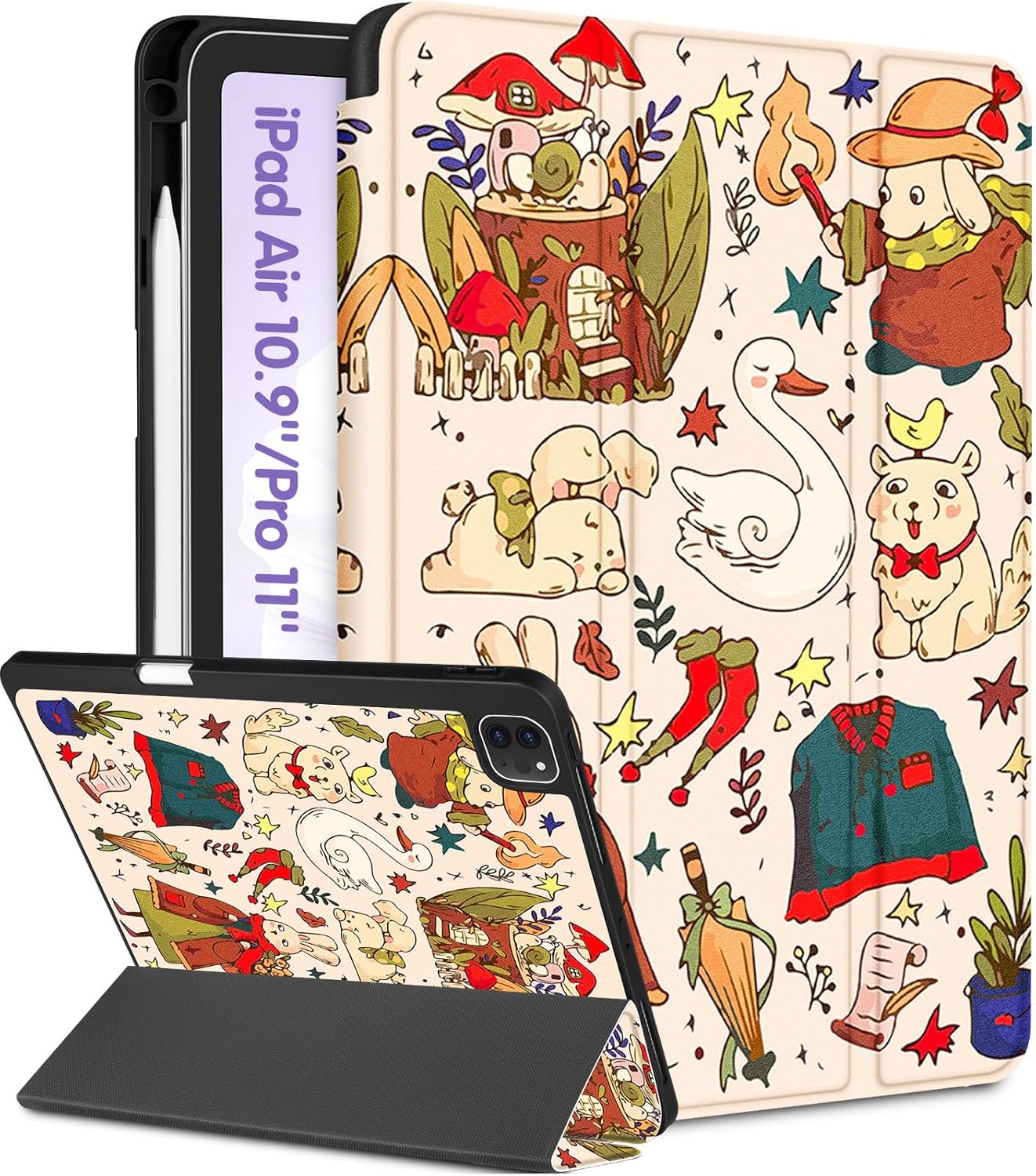 for iPad Air 11 inch Case, Air 5th/4th Generation 10.9, Pro 11'' Case Girls Cute Women for Apple Pencil Holder Design Girly Folio Cover for iPad Air 11 2024 (M2), 10.9 2022 2020, Pro 11 1-Littele Story