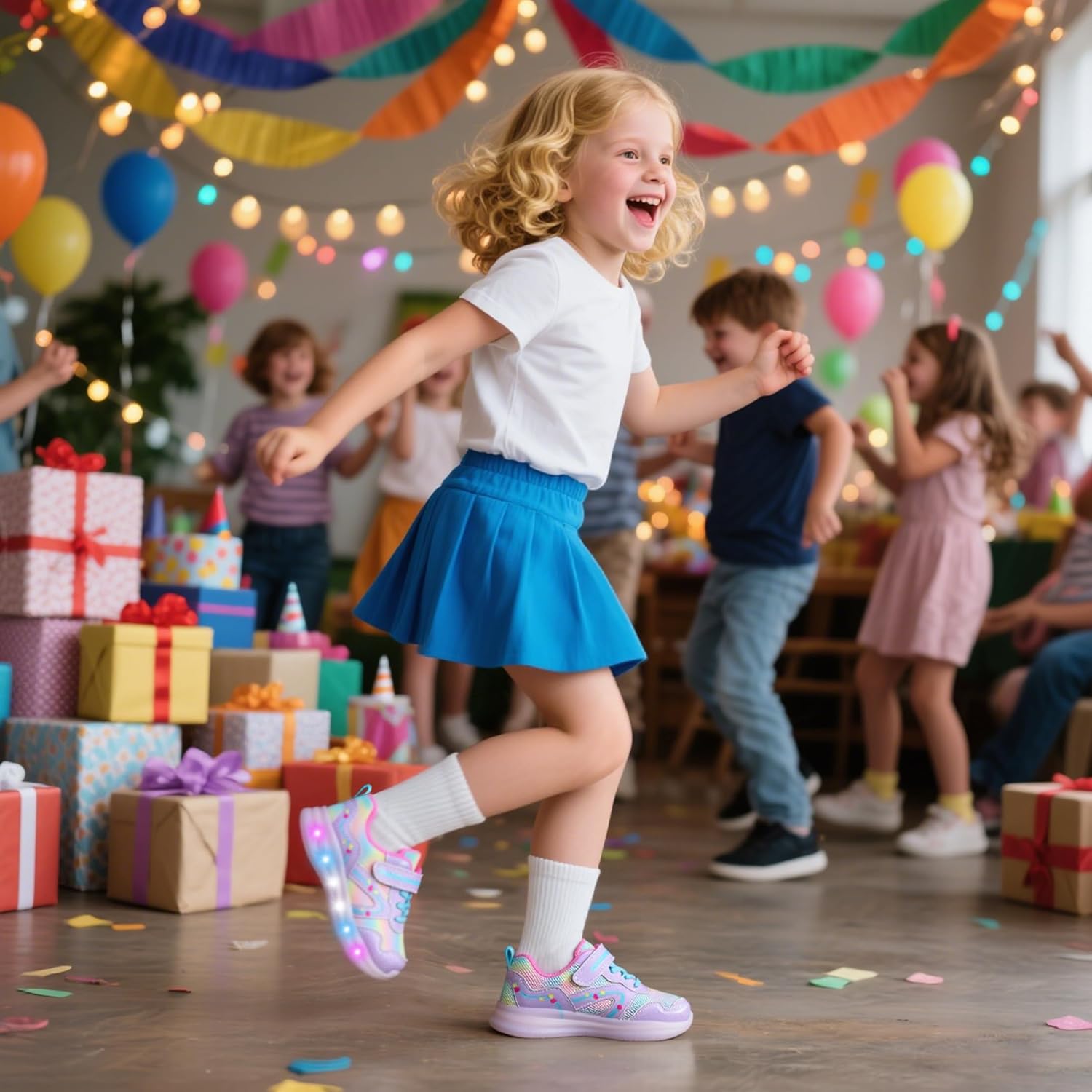 YESKIS Toddler Boys Girls Light Up Shoes LED Flashing Lightweight Mesh Breathable Adorable Running Sneakers for Toddler and Little Kid - Image 2