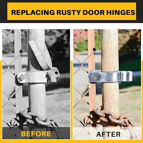 Miniatura 5 de 10 piezas de bisagra de puerta de poste de enlace de cadena de 1-58 pulgadas, bisagra de poste de puerta de acero galvanizado, piezas de valla de