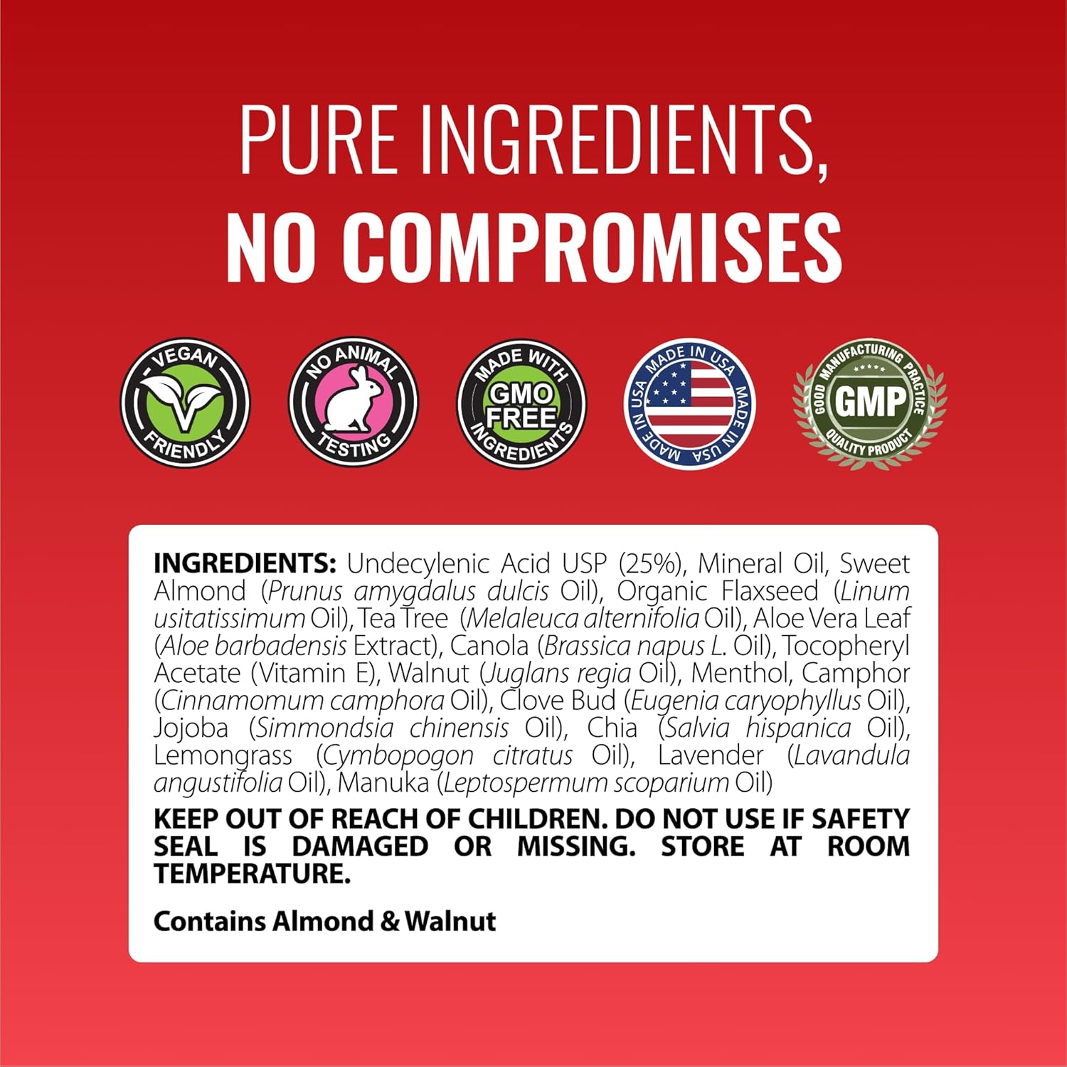 Approved Science Athletol - 25% Undecylenic Acid - Tea Tree Oil, Aloe Vera - Vegan Formula - 0.5 fl oz - 1 Bottle