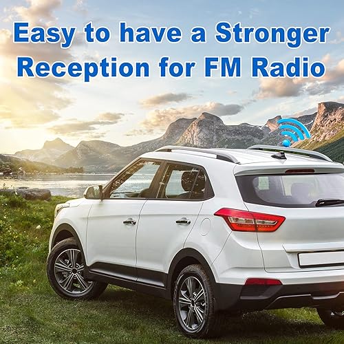 Miniatura 5 de Eightwood Shark Fin - Antena de radio FM para automóvil, reemplazo universal de antena de montaje en techo para vehículo, automóvil, camión,