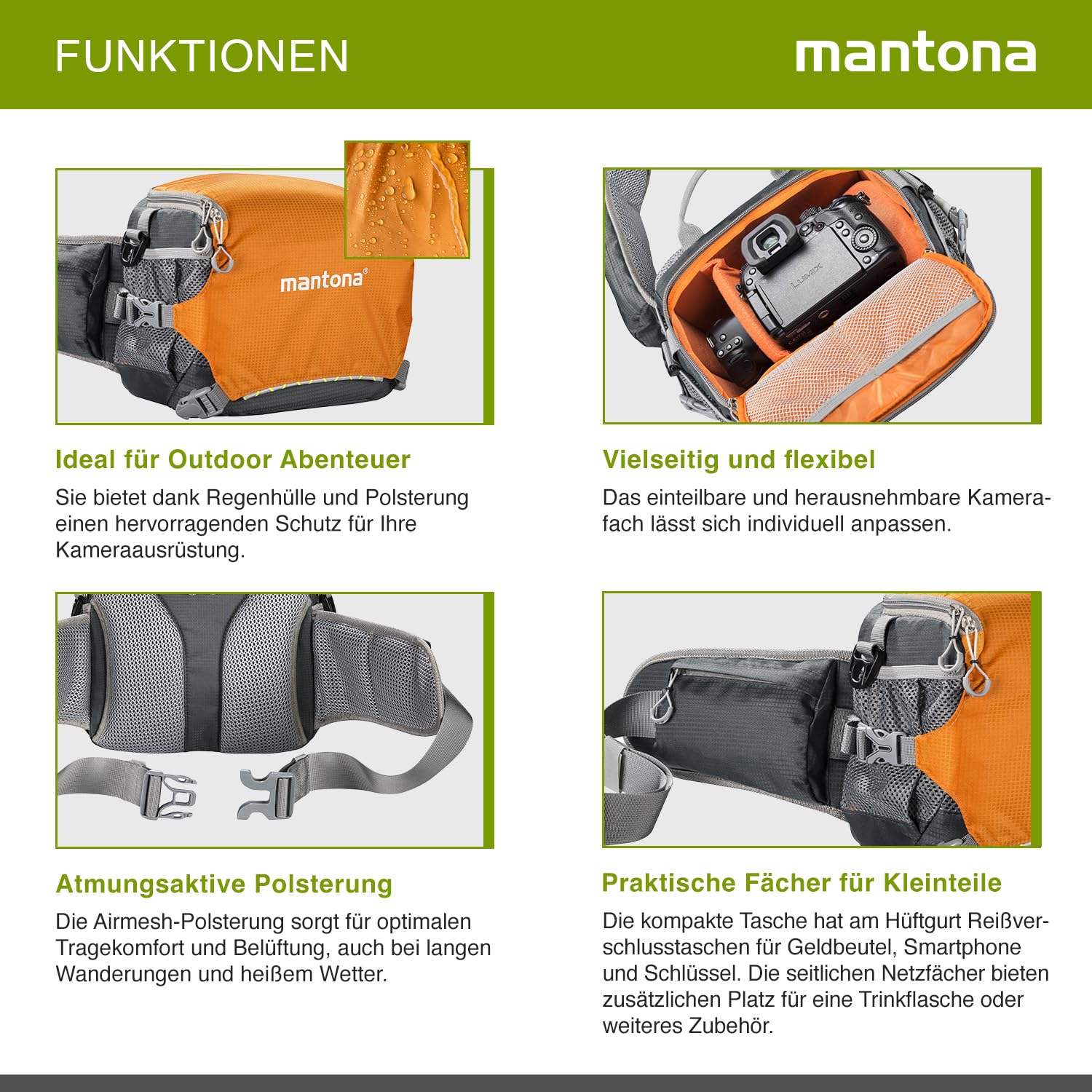 mantona ElementsPro 20 torba na kamerę zewnętrzną, pomarańczowa