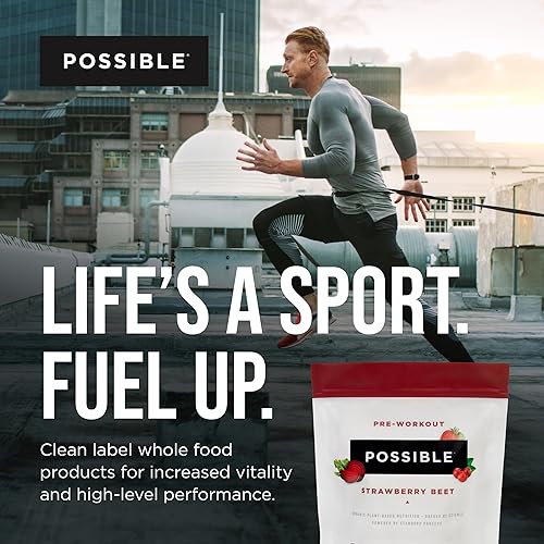 Miniatura 6 de Possible Beet Pre-Workout - Sabor remolacha fresa - Porciones envueltas individualmente - Contiene vitaminas B y extracto de cafeína de té verde -