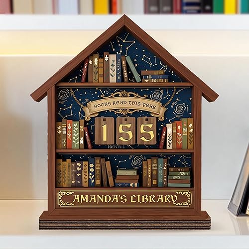 Rastreador de Lectura de Libros Personalizado, Contador de Libros Leídos Este Año, Decoración de Biblioteca, Letrero de Seguimiento de Libros para