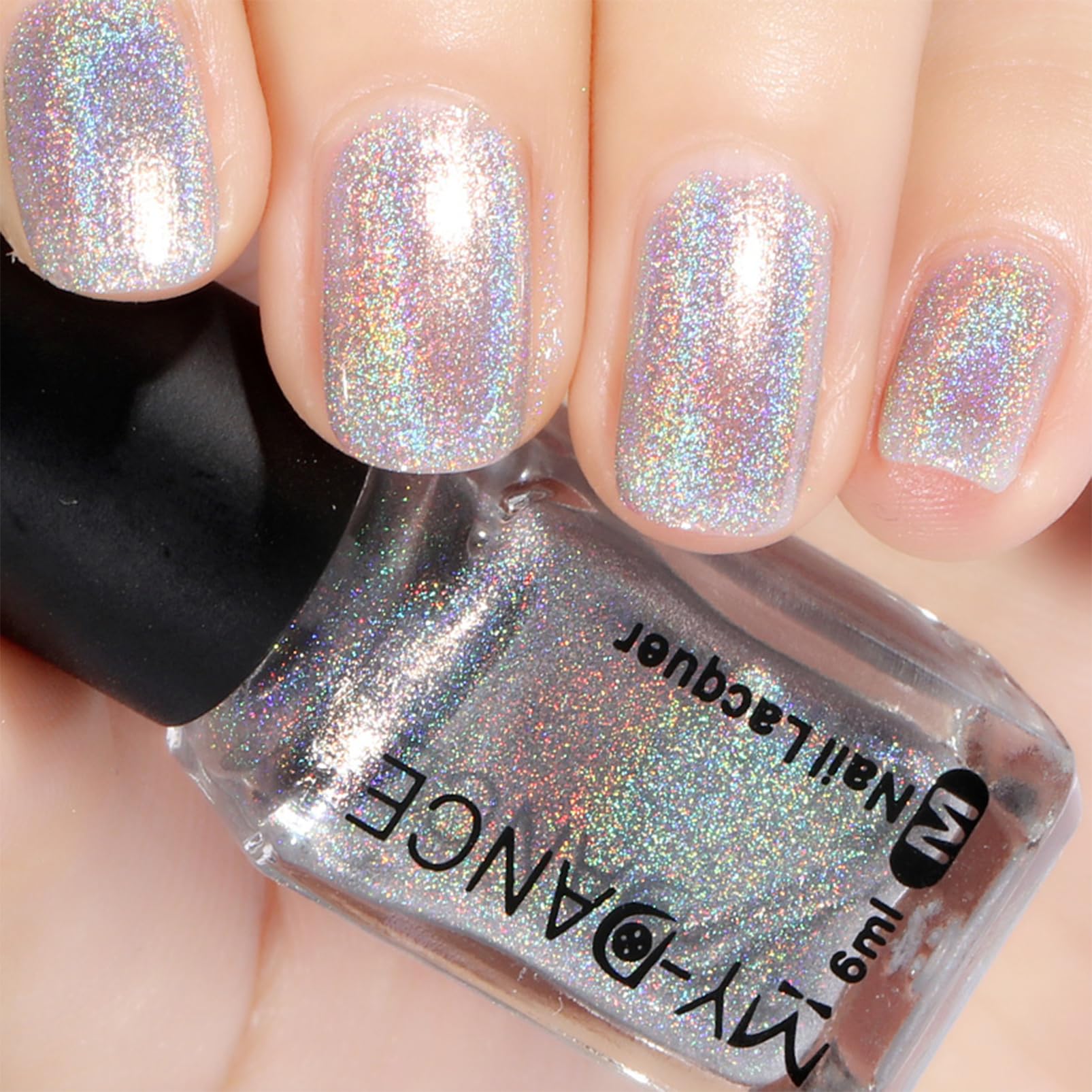 Nail Polish - Glitter Nail Polish 6ml Nail Varnish Magic Rainbow Silver Laser Effect Nail Lacquer Holo Glitter Shimmering Nail Art Polish Quick Dry & Long Lasting Chameleon Nail Lacquer