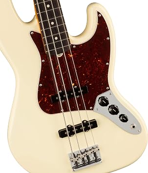 Fender American Professional II Jazz Bass - Olympic White Bundle with Deluxe Case, Instrument Cable, Tuner, Strings, Strap Blocks, Strap, and Austin Bazaar Instructional DVD