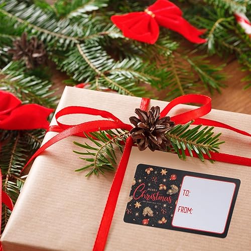 Vista 84 de Outus 500 etiquetas de Navidad, etiquetas autoadhesivas de regalo para regalos de Navidad, etiquetas de nombre de Navidad, etiquetas para papel
