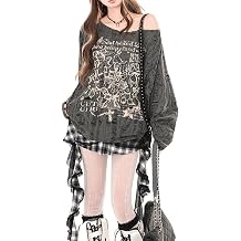 Mine Type T-shirt, Damaged Shoulder, Long Sleeve T-Shirt, Women's, y2k, Gal Clothes, Loose, Large Size, Big T-Shirt, Cut and Sewn, Pull-over, Mass Production Type, Gothic Spring, Long Tee