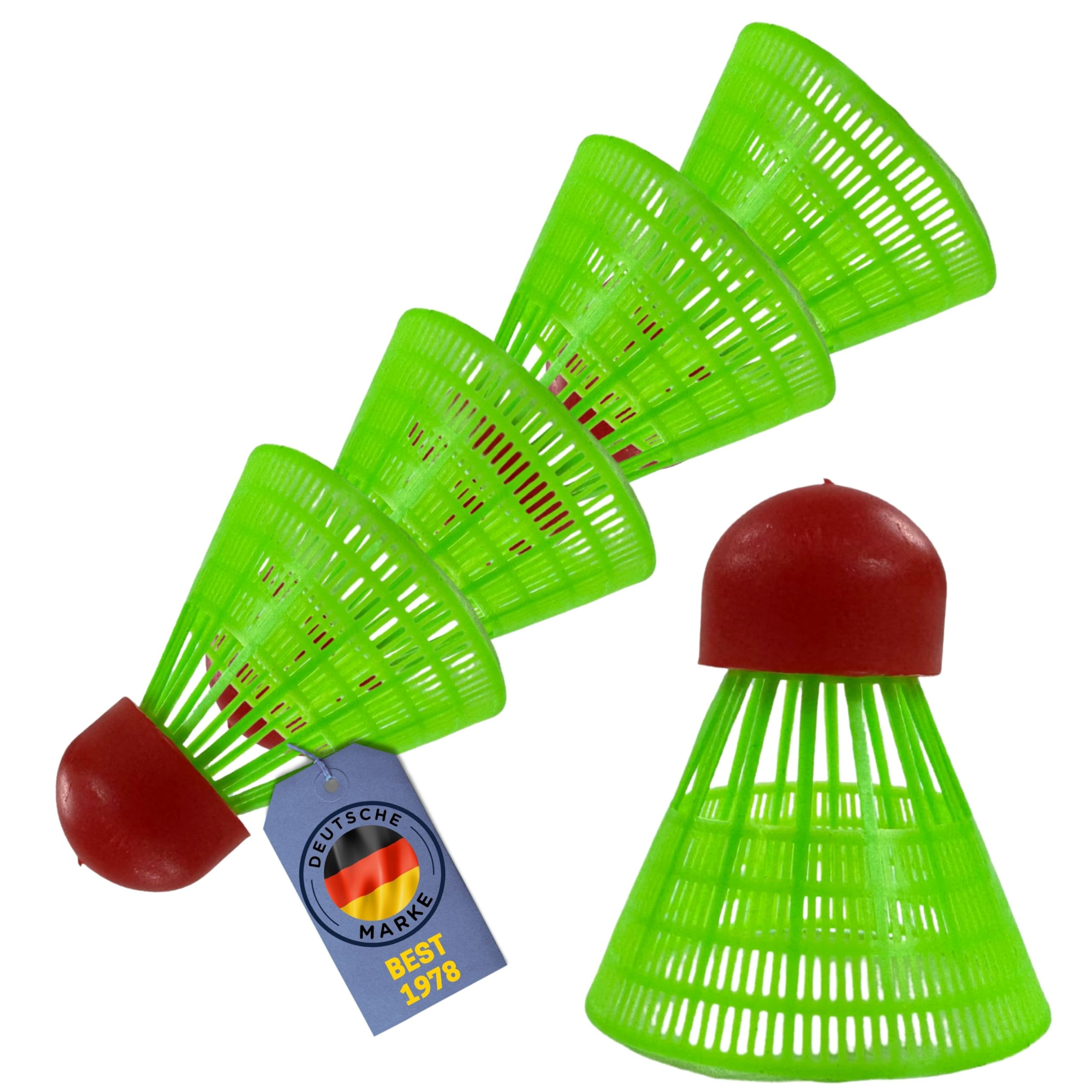 BEST SPORTING Speed Federball Set – Highspeed Bälle aus Nylon für Power-Badminton – langlebige Speedfederbälle mit optimalem Flugverhalten für Indoor & Outdoor Matches (Neon Grün)