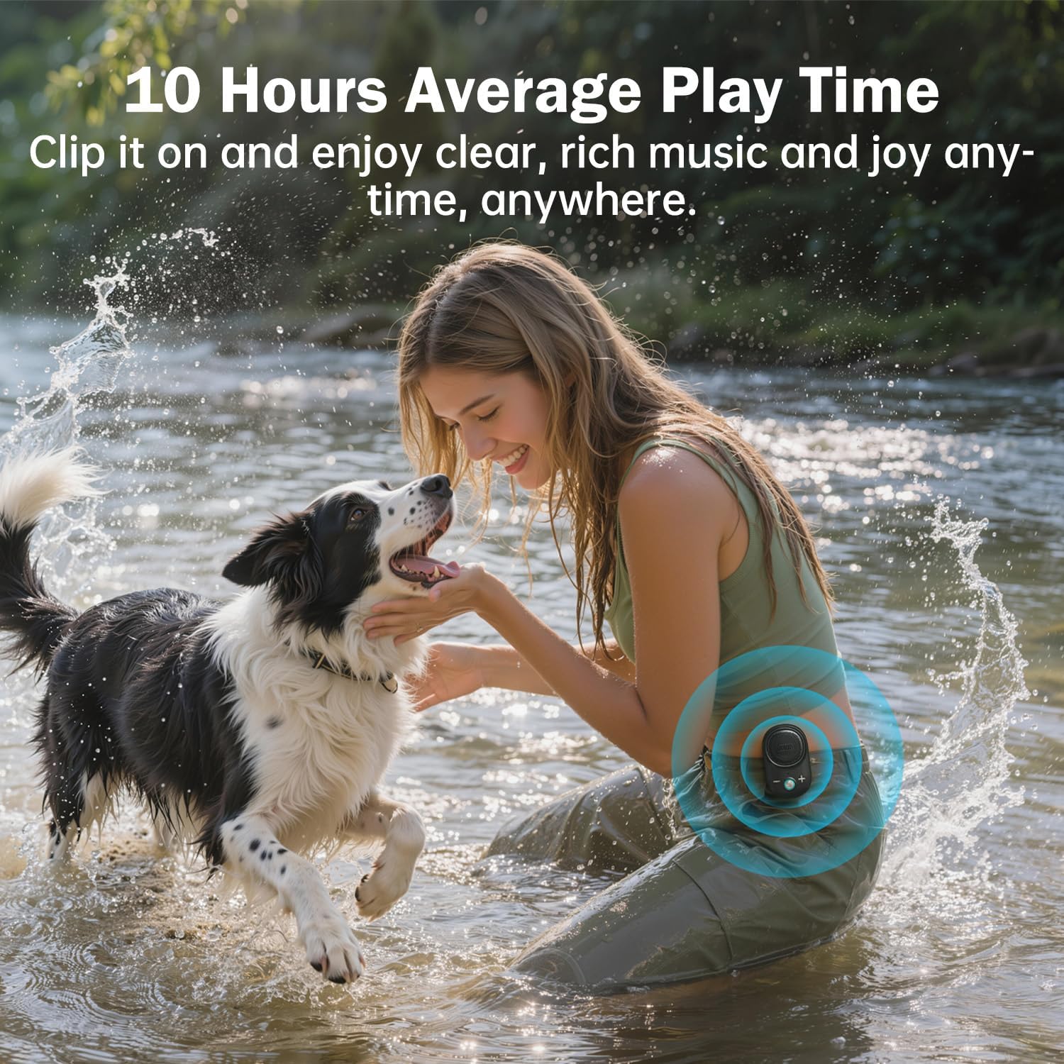 Divoom Itour-S Wearable Bluetooth Speaker, IP67 Waterproof Dustproof, Portable Small Clip-On Bluetooth Speaker, 10H Playtime, for Kitchen, Work, Travel, Biking, Golf, Pool (Black)