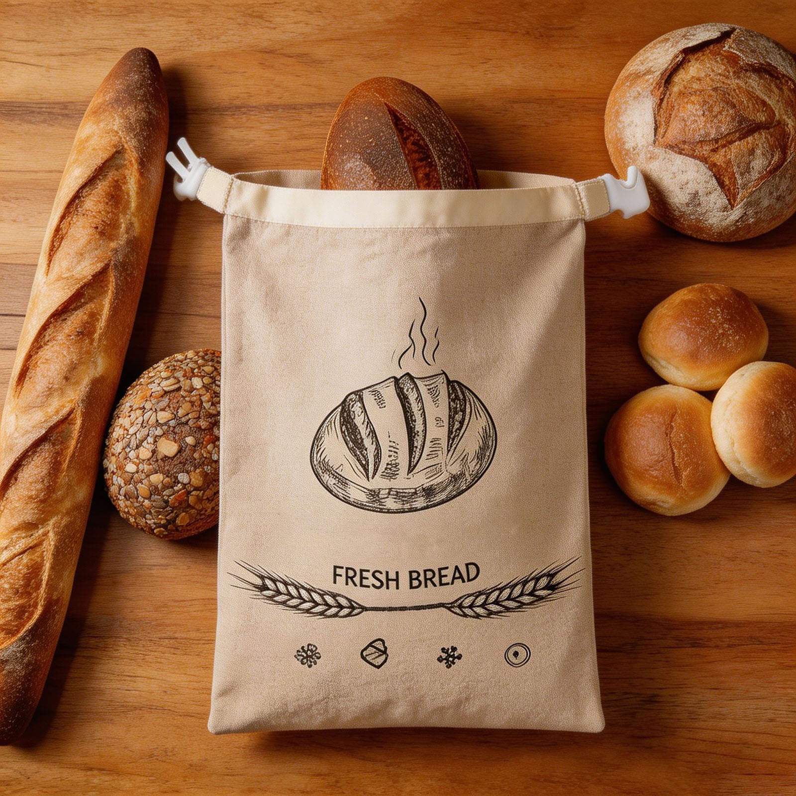 Sacchetti per pane in cera d'api, riutilizzabili, in cera d'api, per conservare il pane fresco, ideali per pasta madre, regalo per picnic, adatti al congelatore, confezione da 2
