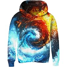 Idgreatim Kids 3D Graphic Pullover Hoodies Warm Thick Hooded Sweatshirt for Boys Girls 6-16 Years