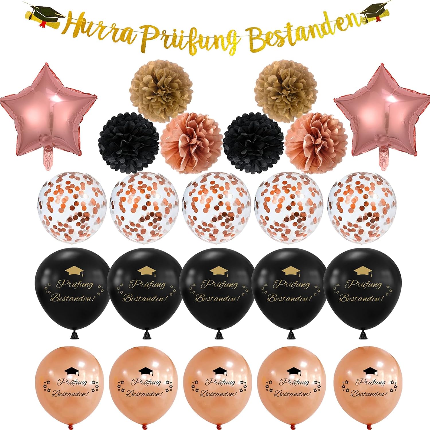 Goldene Graduation Girlande - Abschluss Deko Für Abitur, Bachelor & Master Feiern