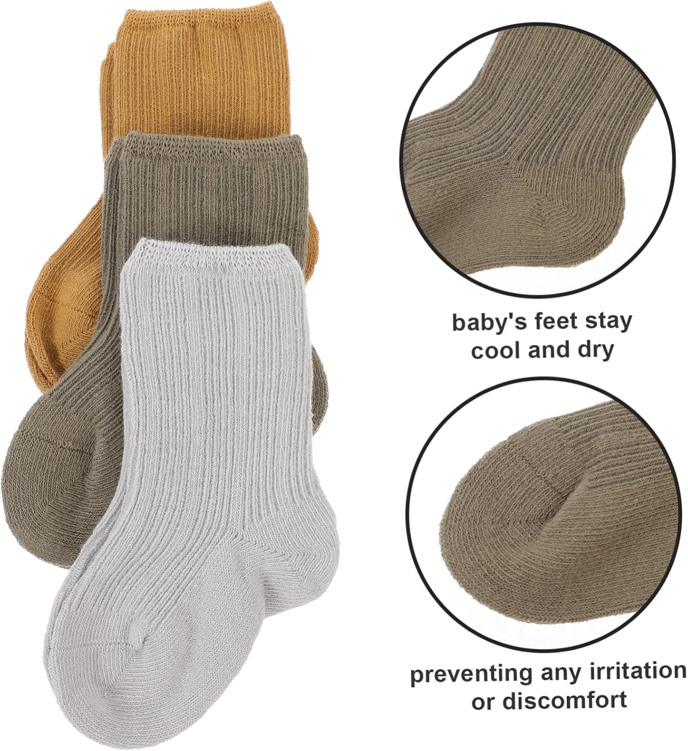 3Pairs Warm Winter Socks S Comfortable Mid Tube Design for Newborns Breathable Non Slip Socks for Use