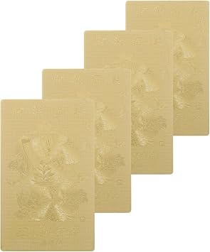 Ciieeo 4pcs Feng Shui Tai Sui Gold Cards 2026 Year Of The Horse General Li Cheng Amulet Eliminate Evil Bring Luck Happiness Wallet Decoration Zodiac Auspicious Card Traditional Chinese Amulet