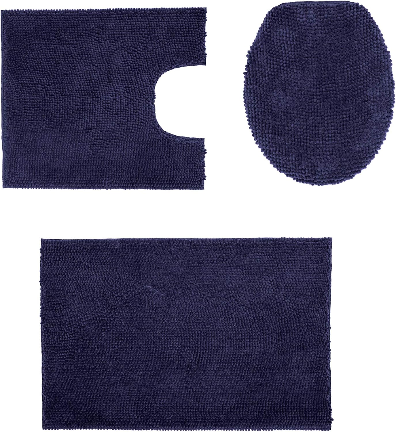 Fluffy Grip Chenille Bathroom Toilet Lid Cover, Large Size, Machine Washable, Extra Soft Shag Plush Fabric Covers, Teal Toilet seat Cover Fits Most Size Toilet Lids (Blue): Home & Kitchen