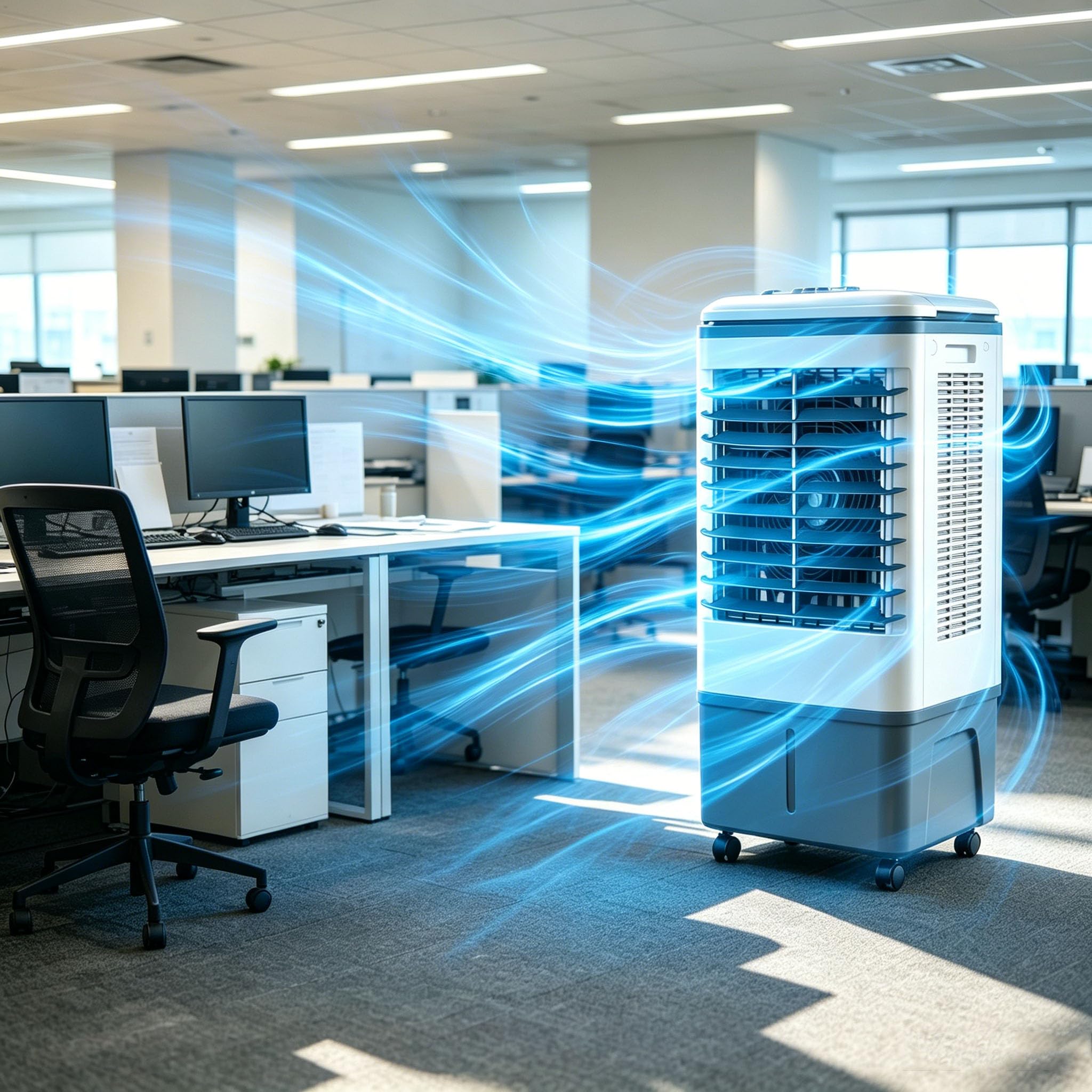 Aire acondicionado y enfriador portátil de 20 L, ventilador 3 en 1 con niebla fría de 3 velocidades, oscilación automática, ideal para habitaciones grandes, hogar, oficina y dormitorio
