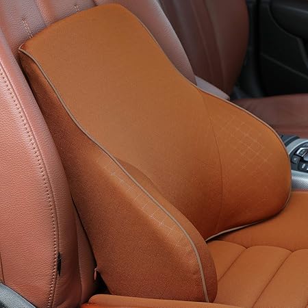 Amazon Newsty 低反発腰クッション ランバーサポート 通気性 車用 自宅用 オフィス 背当てクッション コーヒー シート クッション 車 バイク