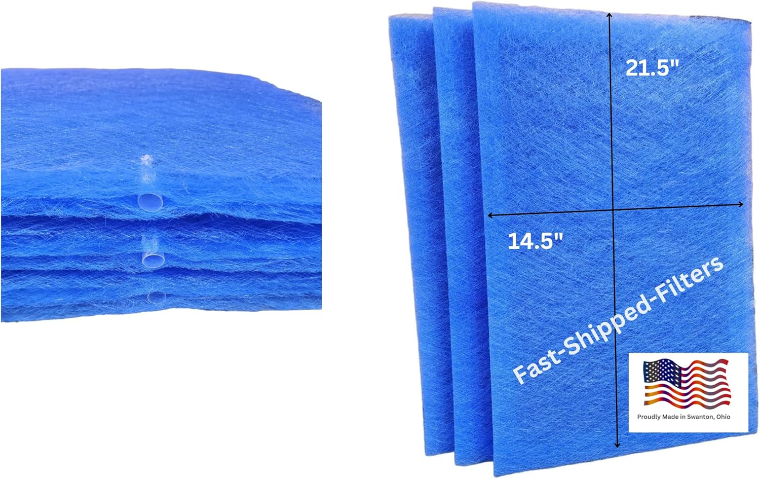 Fast-Shipped-Filters 3 Pack 16x24 Replacement Filter Pads Compatible with Garrison Air Cleaner 16x24 Refill Blue
