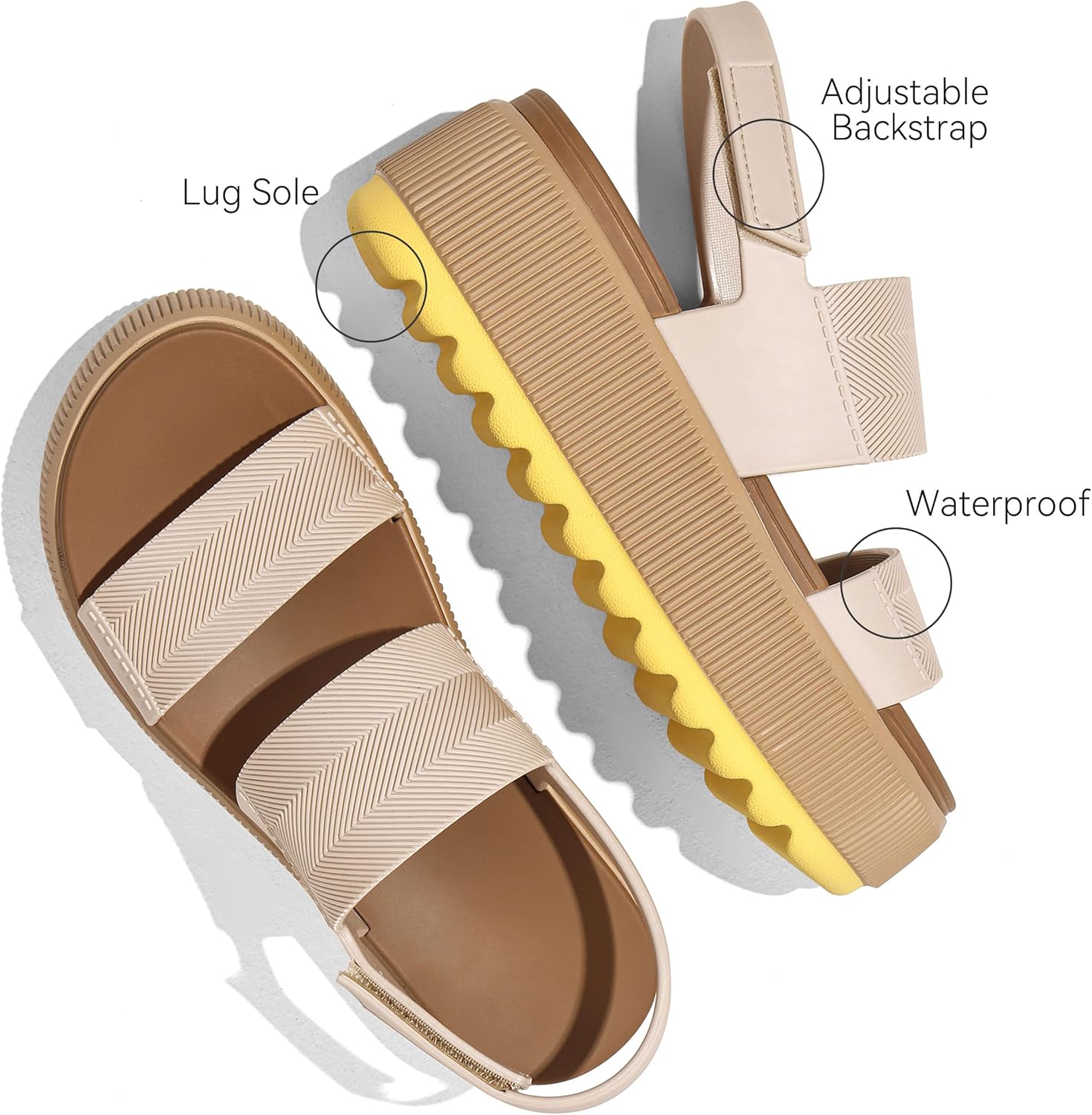 Lovee Cosee Platform Water Sandals for Women Chunky Wedge Lug Sole Comfortable Waterproof Summer Walking Beach Shoes - Image 5