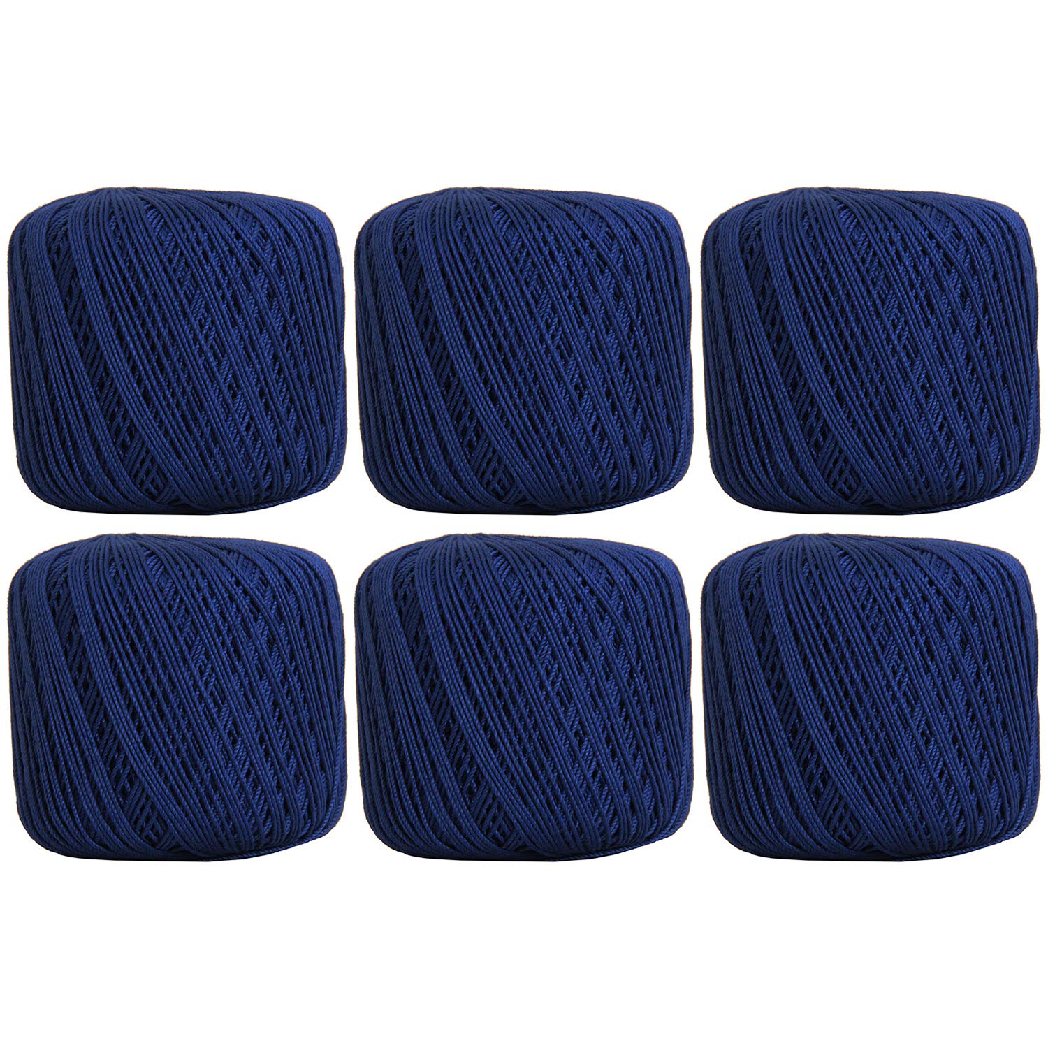 ThreadArt 100% Cotton Crochet Thread Size 3, 6 Ball Pack, Blue 41