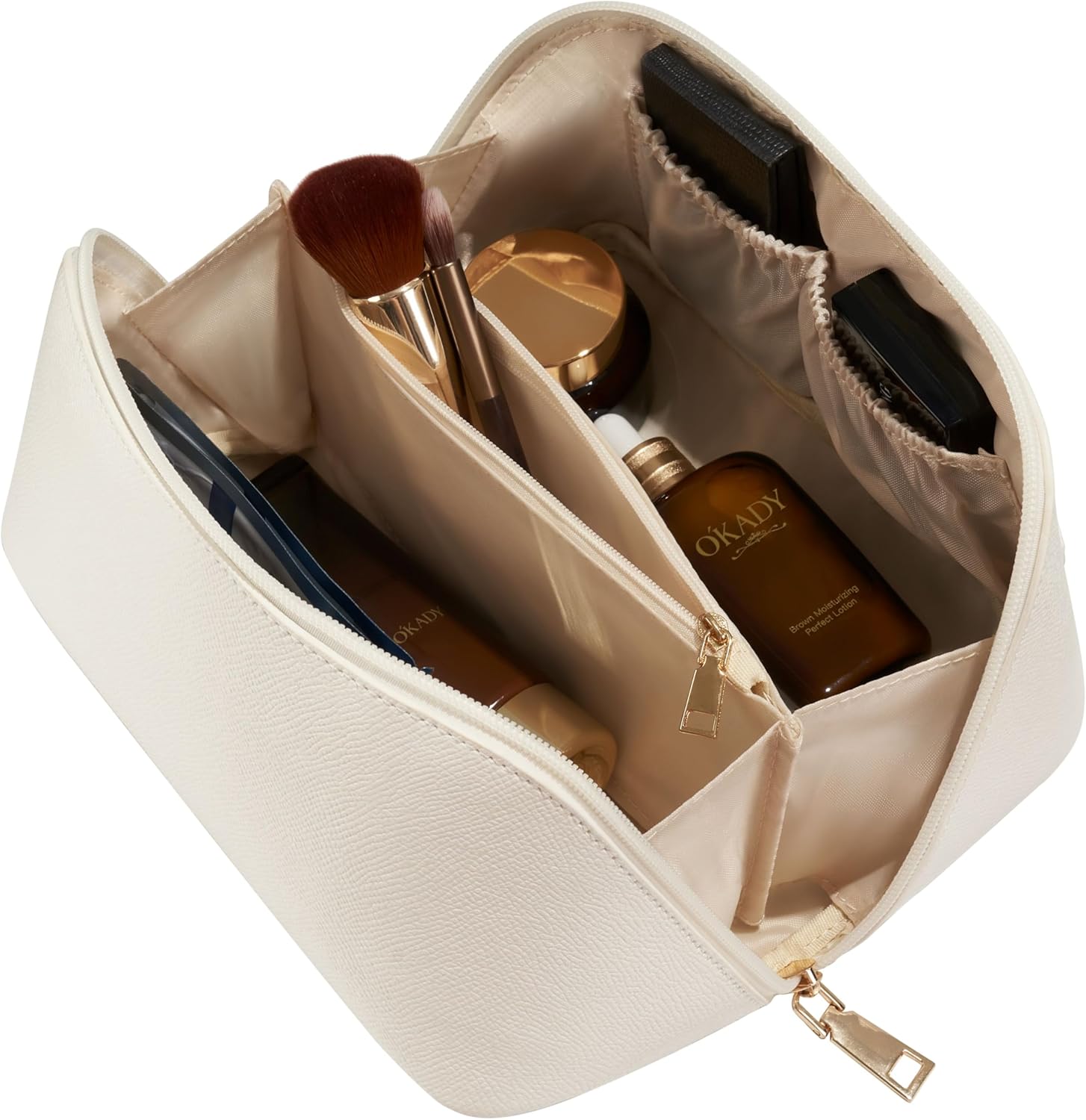 Yarnic White Cosmetic Bag Travel Makeup Bag,Large Capacity