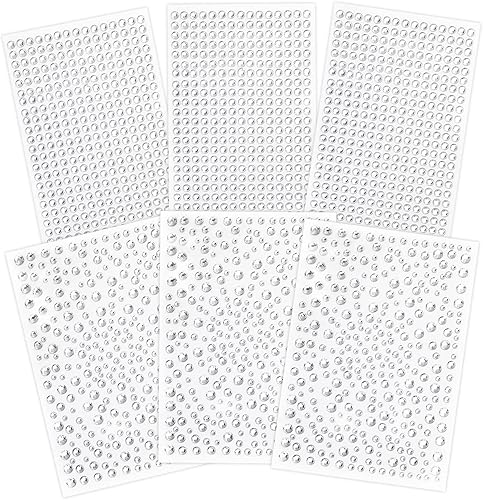 Calcomanías de diamantes de imitación transparentes, 2100 piezas de diamantes de imitación autoadhesivos para cara, calcomanías de joyas brillantes,