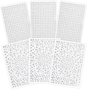 Clear Rhinestones Stickers, 2100pcs Self Adhesive Rhinestones for Face, Bling Jewel Stickers, Crystal Gem Stickers for Crafts, Makeup, Face, Hair, Assorted Size...
