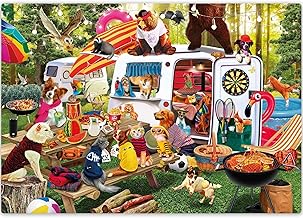 QUOKKA 500 Piece Jigsaw Puzzles For Adults - Animals Camping - Challenging & Relaxing Artistic Activity For Men And Women