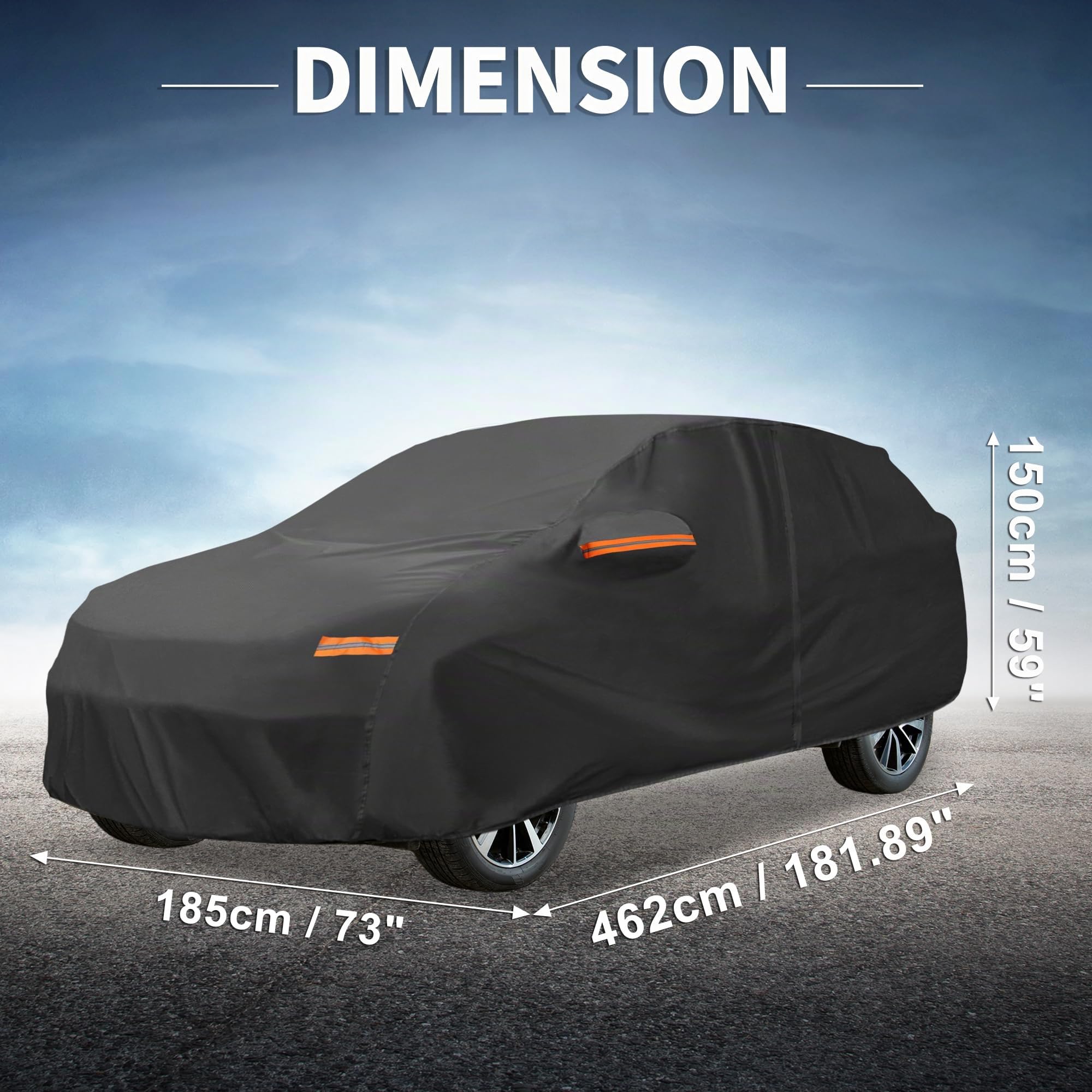 X AUTOHAUX Housse de Voiture Toutes Saisons pour Kia Sportage - Imperméable, Coupe-Vent et résistante aux UV - Fermeture éclair latérale Gauche - Matériau PU 210D