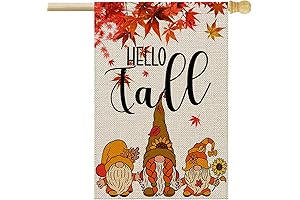 Hello Fall House Flag – Patriotic Decorations for Outside – 28x40 Inch...