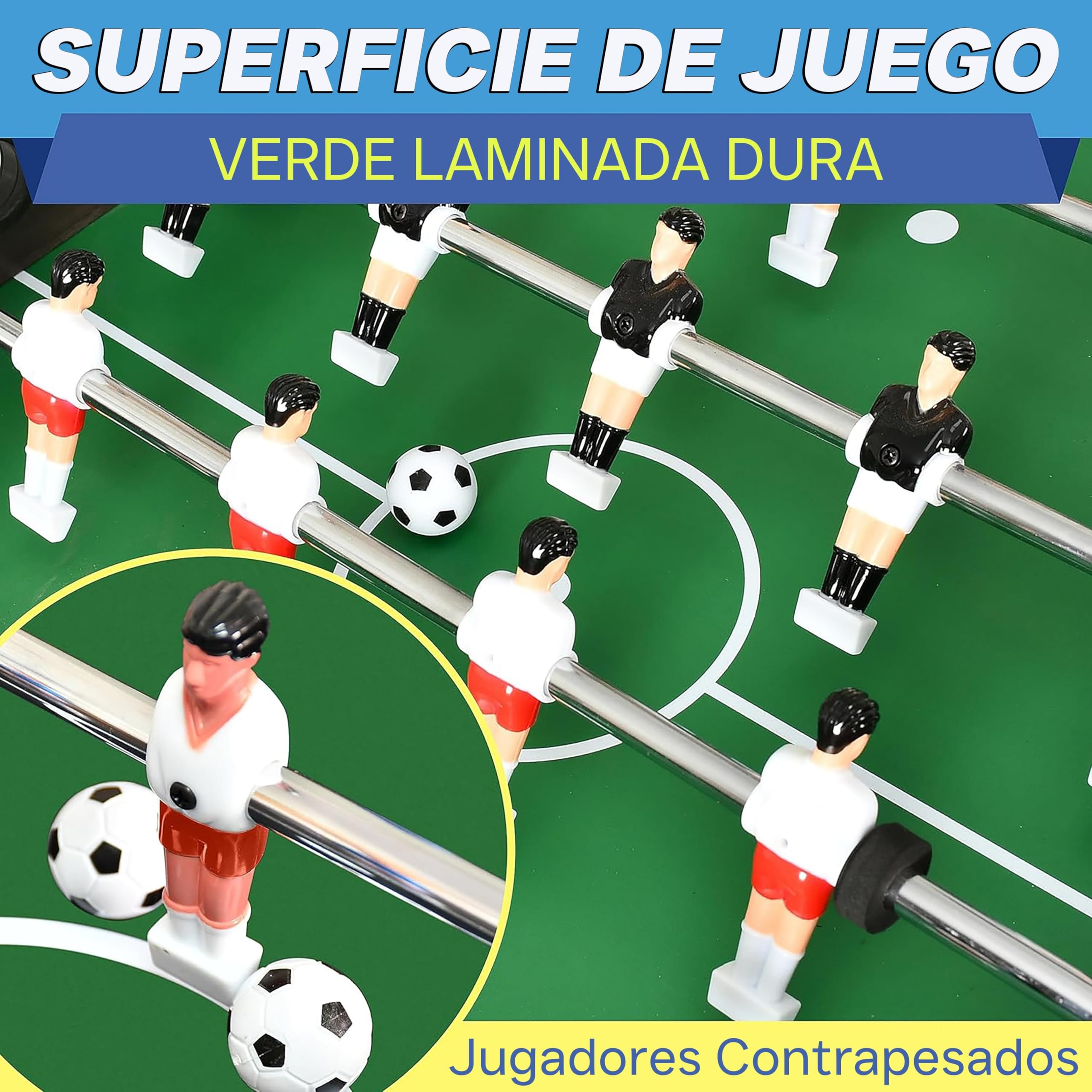 Serenelife futbolin, Tamaño competitivo de 48”, Futbol, para la casa, Sala de Juegos, Arcade