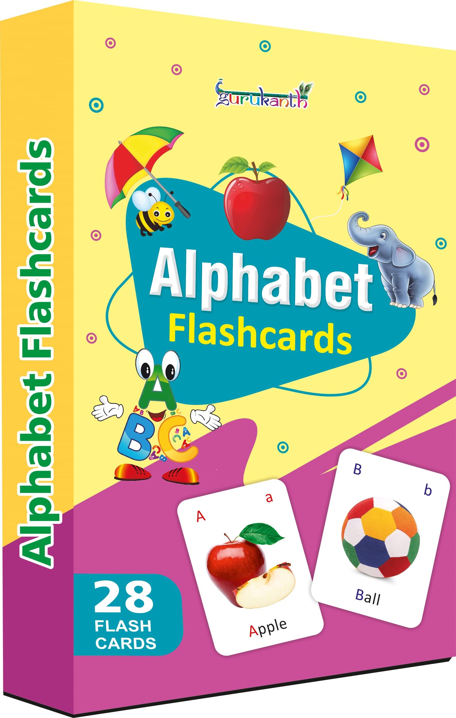 Gurukanth® Premium Alphabets Flash Cards for Kids Early Learning | Easy & Fun Way of Learning 1 Year to 6 Years Babies Smart Toys