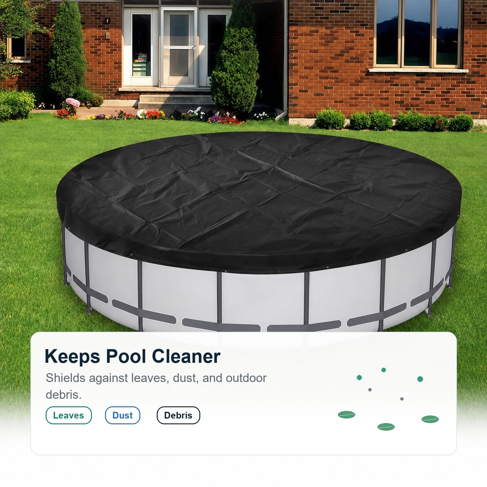 Copertura per Piscine Fuori Terras,Copertura Invernale per Piscine Fuori Terras,Telone di Copertura per Piscina,Telo Copertura Copri Piscina,Antipolvere,Impermeabile