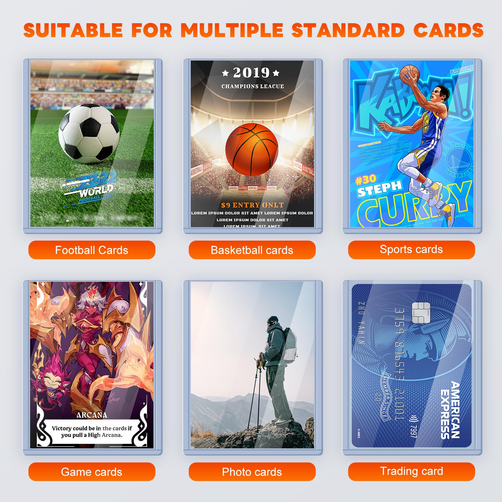 Wcakby toploader Pack of 200 Card Sleeves, 3 x 4 Inch Hard Card Sleeves, Trading Card Sleeves Suitable for MTG Trading Cards - Image 3