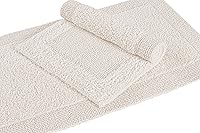 Vista 6 de Bedding Craft Alfombra de baño – 100% algodón, reversible, absorbente de agua, lavable a máquina, alfombra de baño suave para lado de la bañera, 17