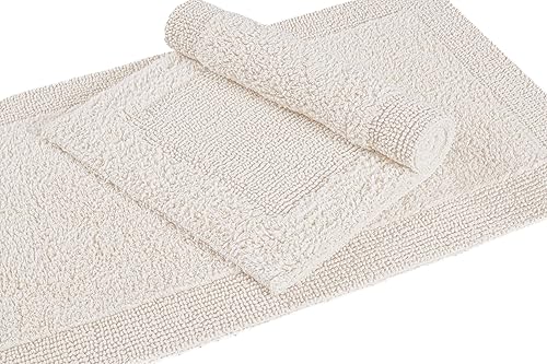 Miniatura 6 de Bedding Craft Alfombra de baño – 100% algodón, reversible, absorbente de agua, lavable a máquina, alfombra de baño suave para lado de la bañera, 17
