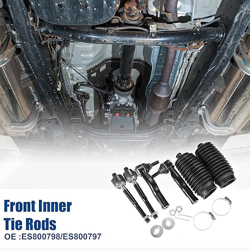 Miniatura 2 de ACROPIX Barras de acoplamiento delanteras y exteriores para Ford Fusion con botas, paquete de 6, color negro