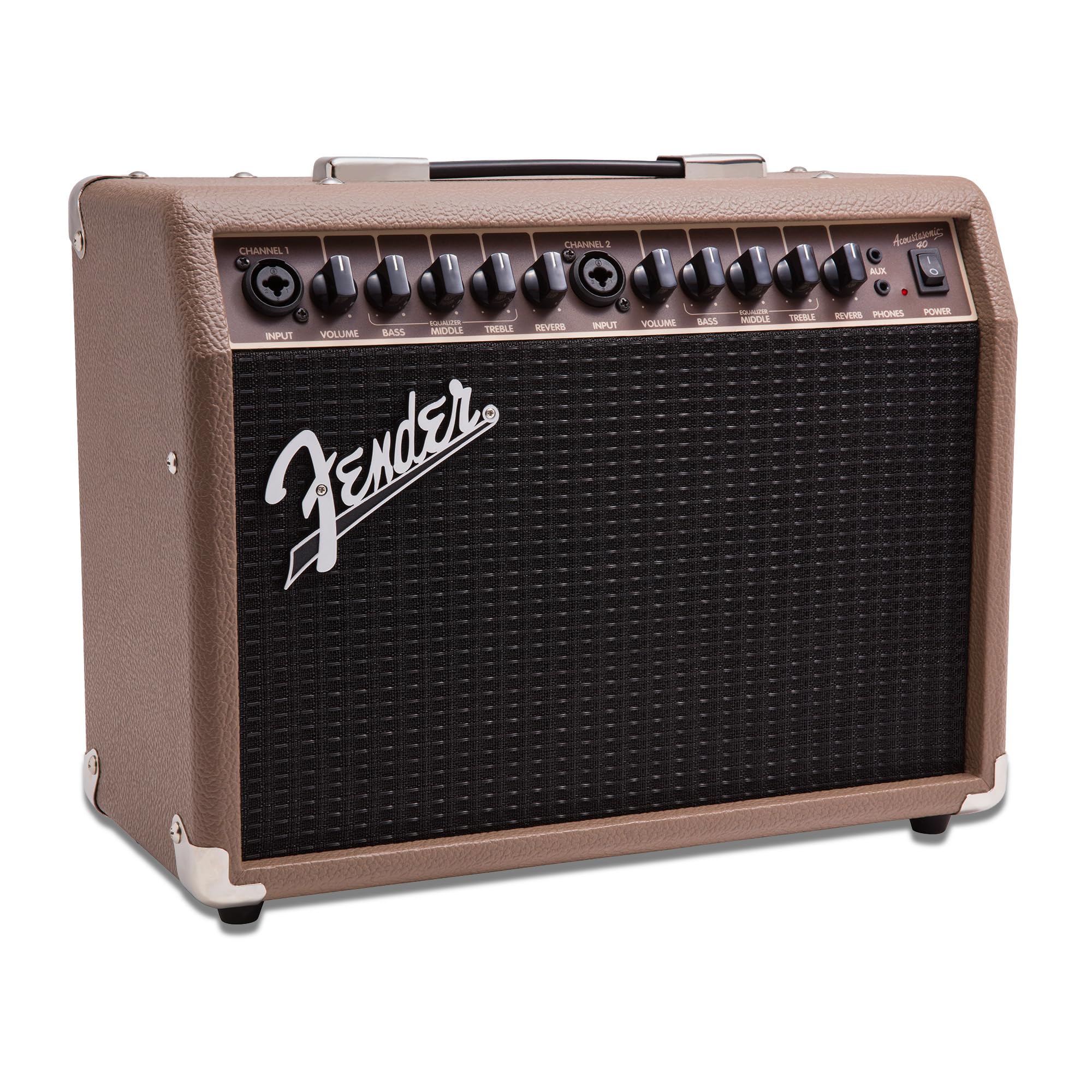 Fender Acoustasonic 40 Gitarrenverstärker | Dual 6,5 Full-Range-Lautsprecher mit Whizzer Cones, Built-in Reverb, XLr/1/4 Combo Eingänge, 3-Band Eq, 2 Jahre Garantie