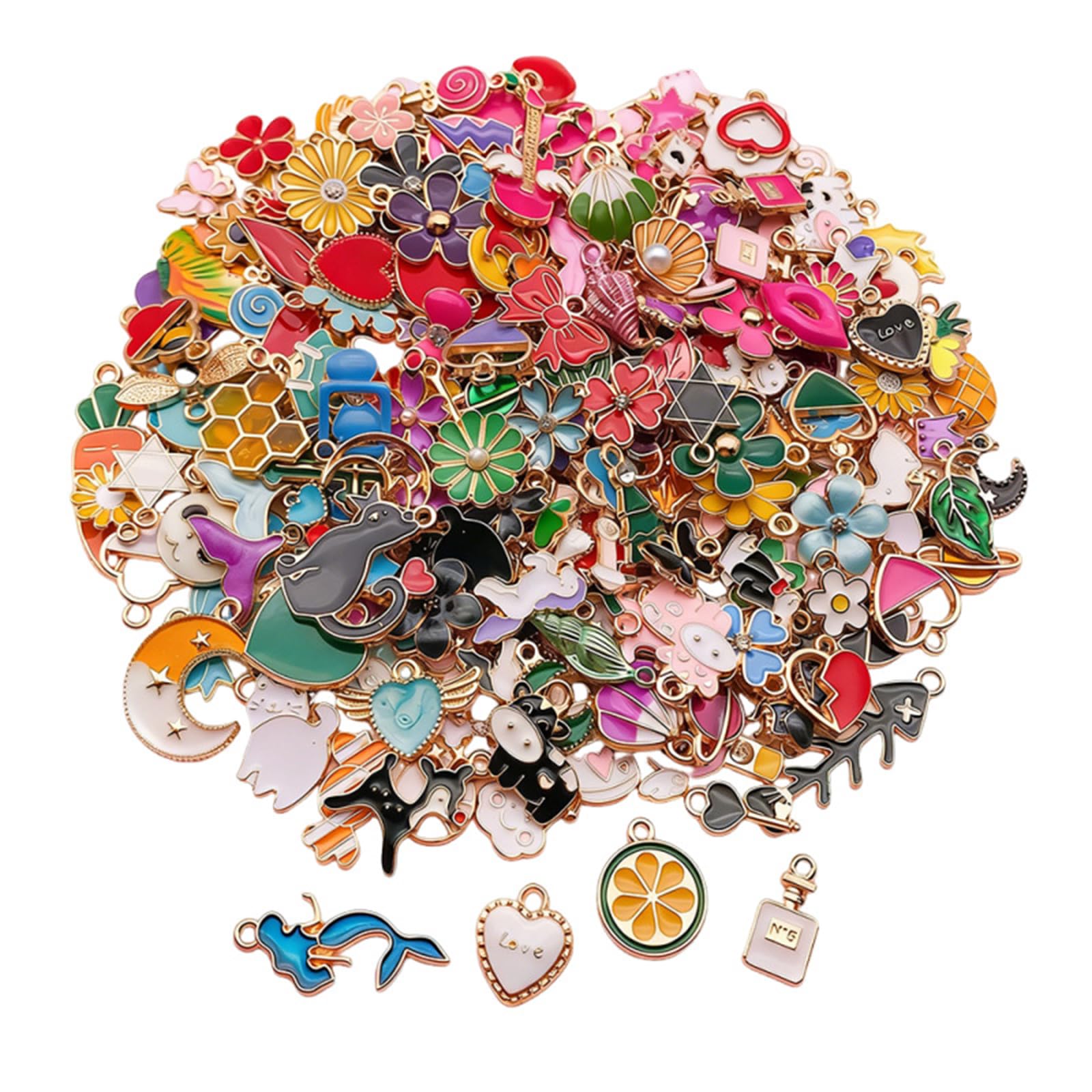 yishunshunkuai 50 Pcs Mixed Alloy Charms for Jewellery Making DIY Craft