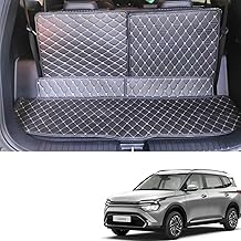 CAPEDELL Premium 7D Boot/Trunk Mats Compatible for kia carens||Luxury Leather Double Layered mats||Set of 3Pcs||100% Waterproof and Washable (Black with Golden)